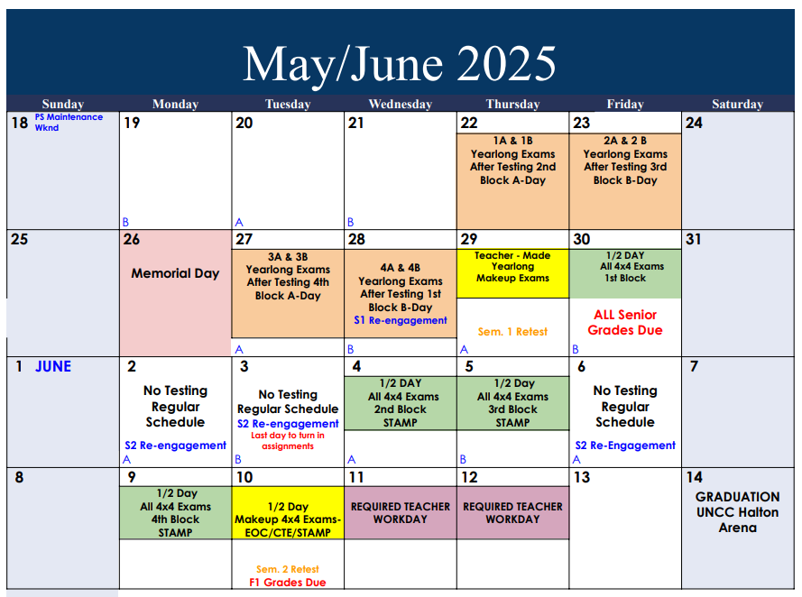  exam schedule